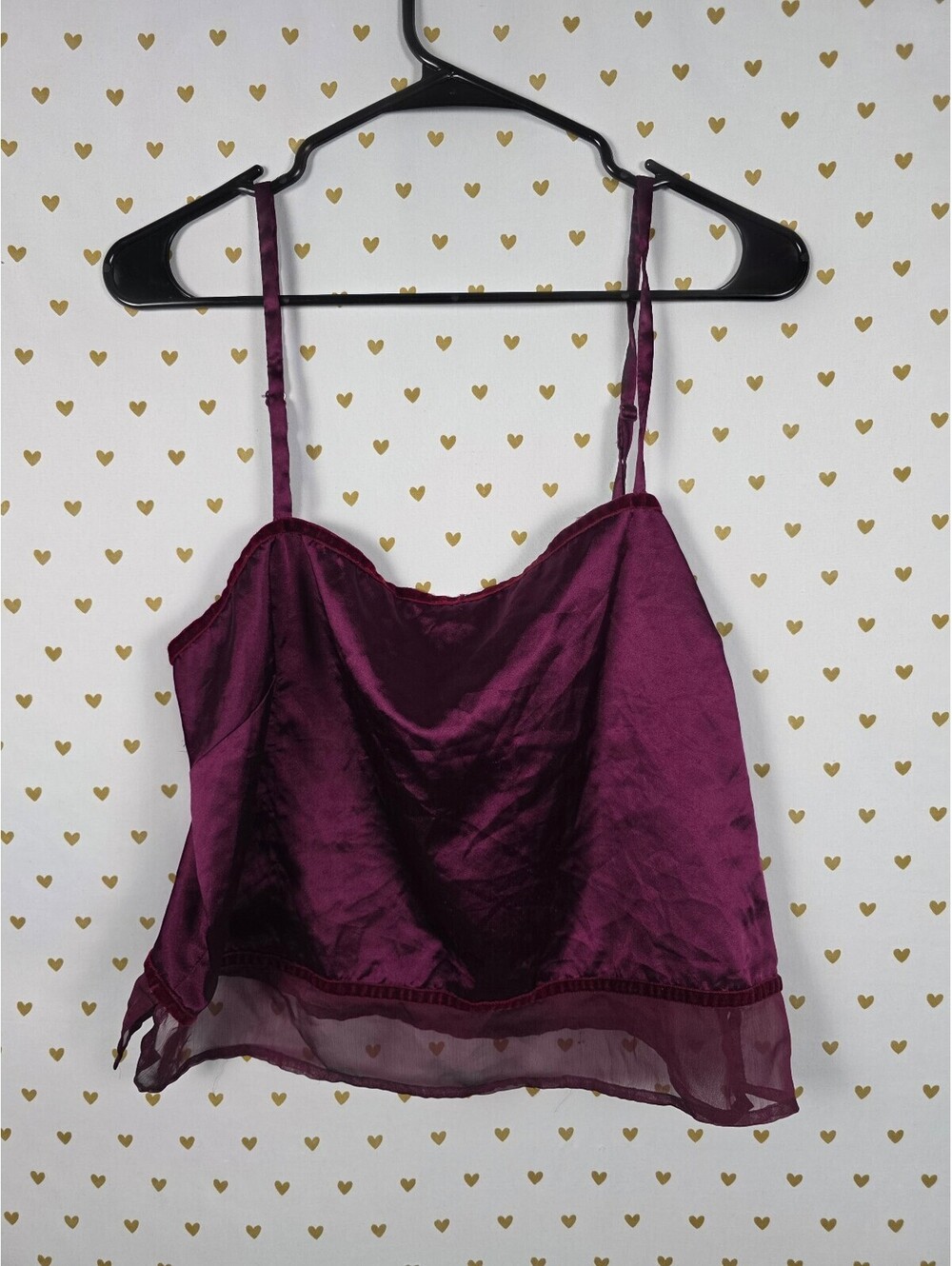 Victorias Secret Heart Label Vintage Babydoll Tank Top Purple Large